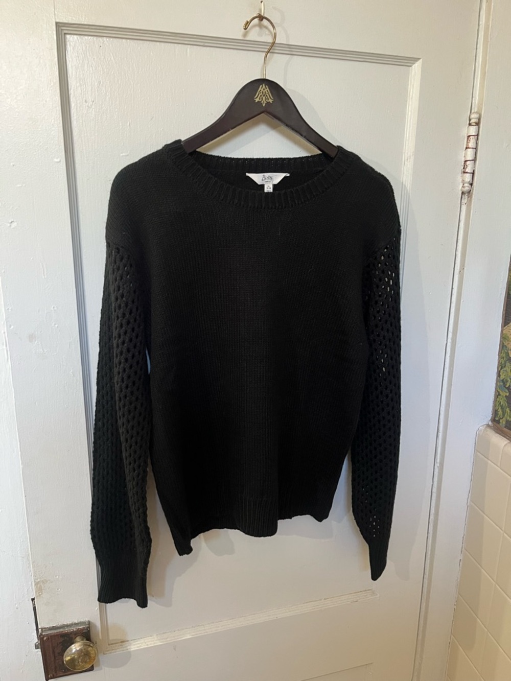 Bixby Nomad The Open Stick Sleeve Pullover Sweater-Black Size XL
